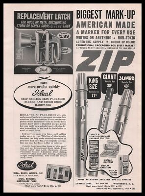 1963 ZipMark Woodridge New Jersey King Size Giant Jumbo Markers Vintage Print Ad