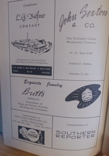 Tiger Tracks Vintage Yearbook Sardis Mississippi 1956 Advertising 1st - 12th - Picture 10 of 11