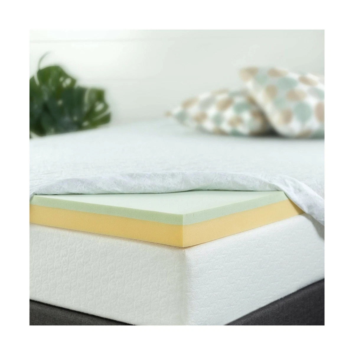 Zinus 4 Inch Green Tea Memory Foam Mattress Topper Full