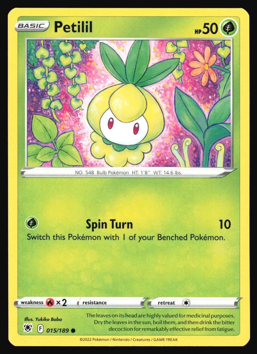 petilil pokemon card Sun & Moon Guardians Rising Card: - 4/145 - REVERSE HO Evolving Skies Singles Petilil 006/086 (Poké Ball) -