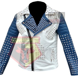 AMERICAN-WESTERN-MOTORCYCLE-STYLE-1063-WHITE-STUDDED-COWHIDE-LEATHER-JACKET