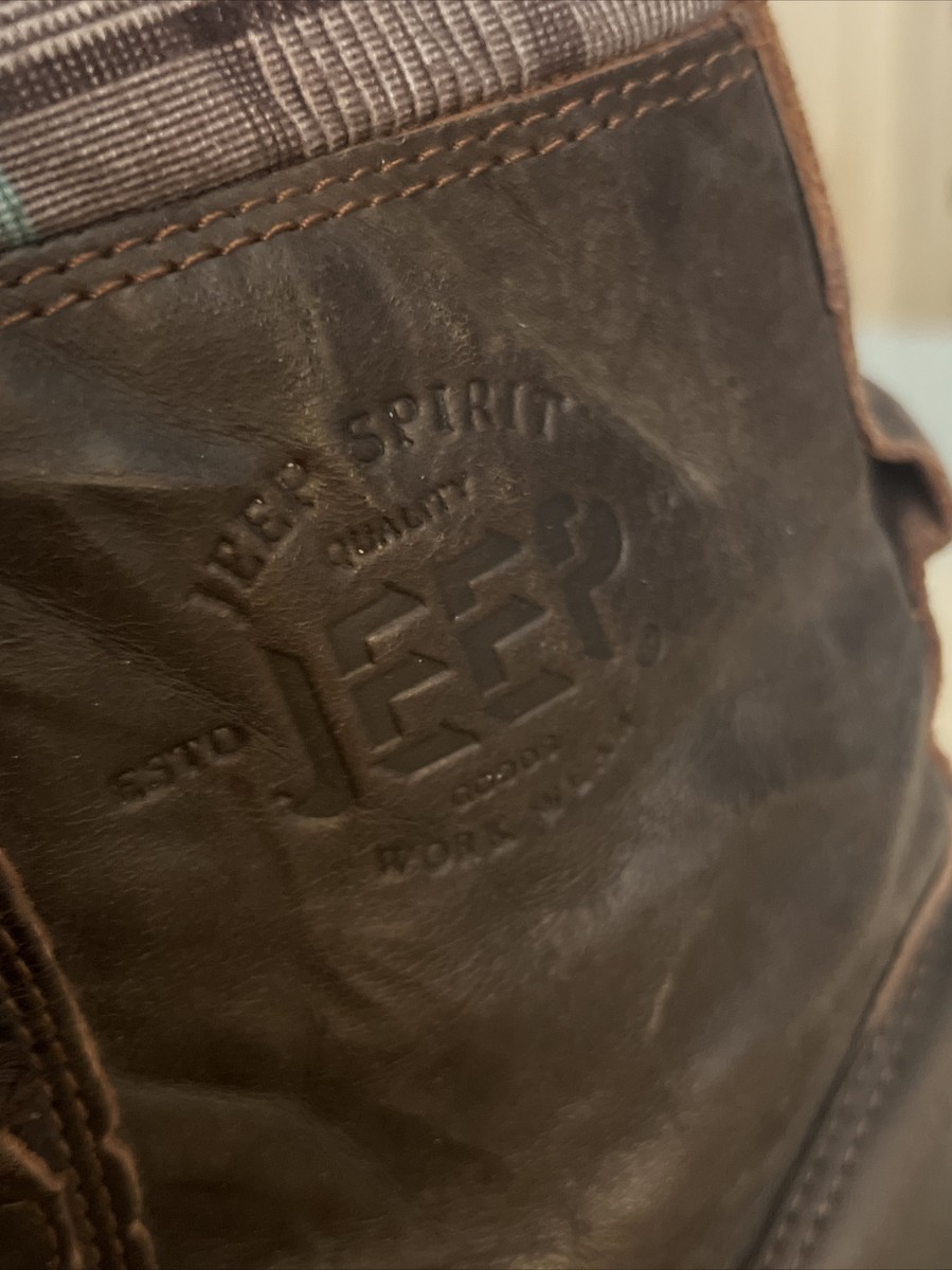 RARE Jeep SPIRIT Brown Leather Hiking Lace Up Boots 9 shoes RARE Jeep SPIRIT Brown Leather Hiking Lace Up Boots WORN  main image 3