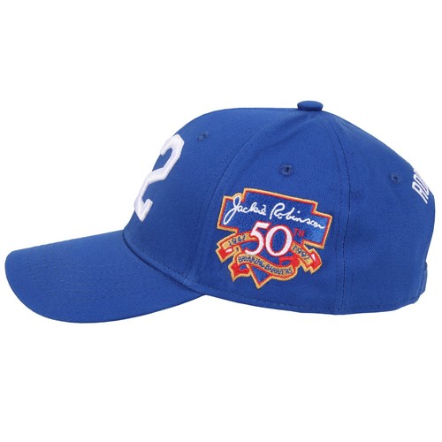 #42 Robinson Baseball Day 50th Patch Dad Snaback Sport Outdoors Cap, Blue, Black - Picture 6 of 33