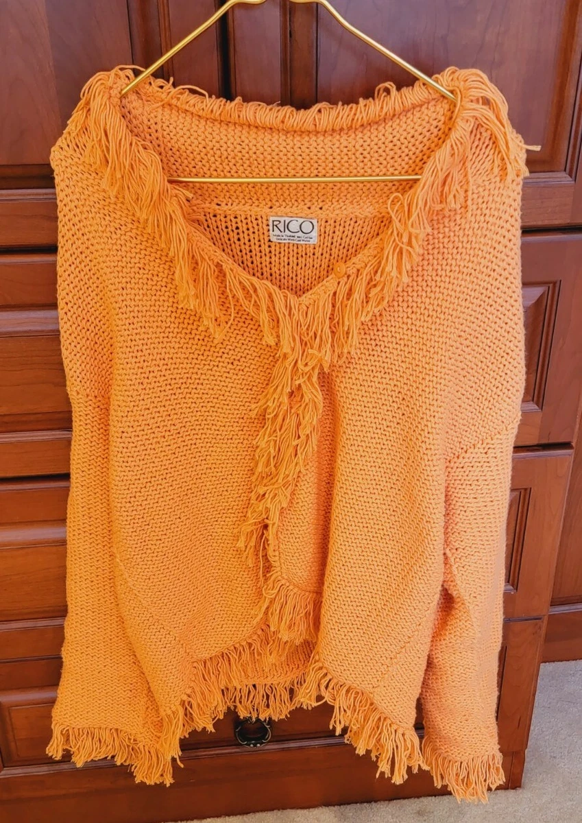 Orange fringe sweater sale