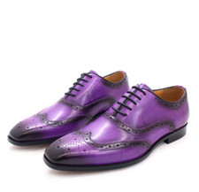 Mens Brogue Business Real Leather Shoes Work Wedding Bridegroom Oxfords 38-47 L