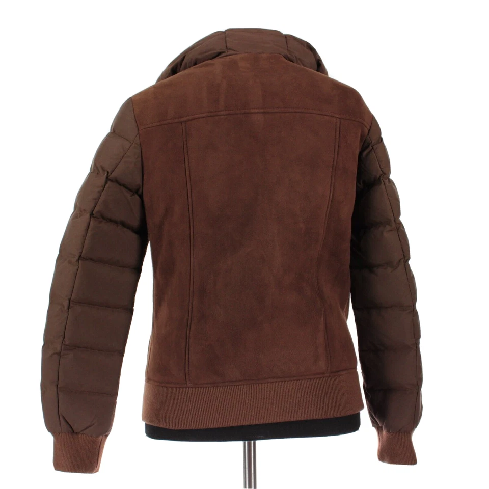 Chaqueta de cuero de cordero de oveja con capucha Eleventy Platinum nueva con etiquetas talla 50 40R en marrón Foto 4 de 4