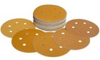 50 PCS 6 Inch 6 Hole Gold Sanding Discs 180 Grit Hook & Loop Anti Clog Sandpaper — photo 1