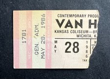 Vintage 1986 Van Halen Concert Ticket Stub 5/28/86 - 5150 Tour - Wichita, Kansas
