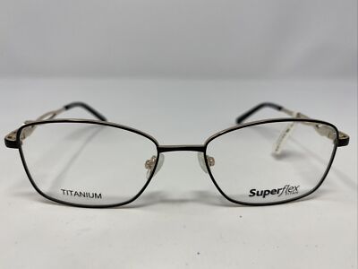 Superflex Titan SF-1098T C.1 53-17-140 Black/Gold Full Rim Eyeglasses Frame /B00