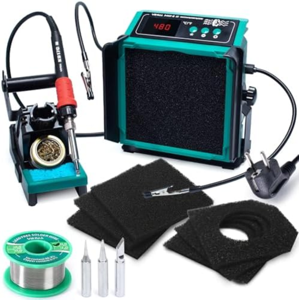 YIHUA 948DQ-III Estrattore Fumi Saldatura Fumi 2-IN-1 da 110W Kit Stazione Salda
