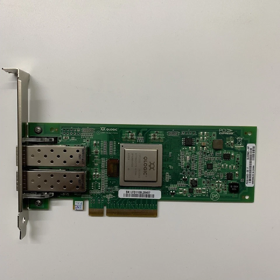 HP Qlogic QLE2562 AJ764-63002 489191-001 Dual-port PCIe x8 8Gb FC Adapter W/2XSF - Bild 4 von 4