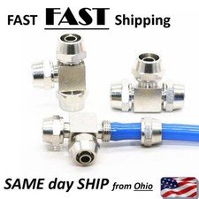 Pneumatic Quick Coupler Connector Metal T Shape 3 Way 4 6 8 10 12 MM tube