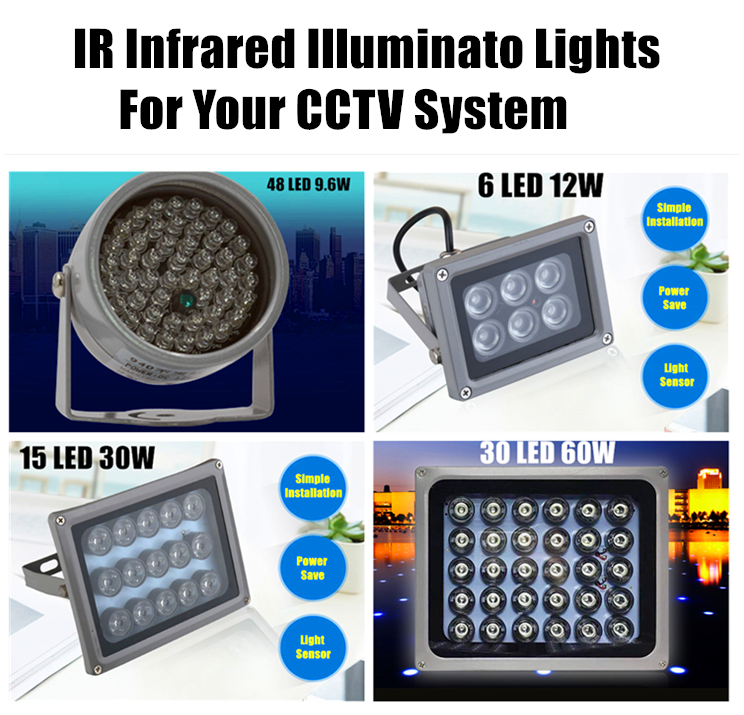 12V Night vision IR Infrared Illuminator Lamp LED Light For CCTV