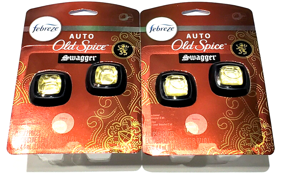2 Packs Of 2 Febreze Auto Old Spice Swagger Air Freshener