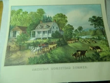 Currier and Ives American Homestead Summer Lithography 9x13.5 in. SH1