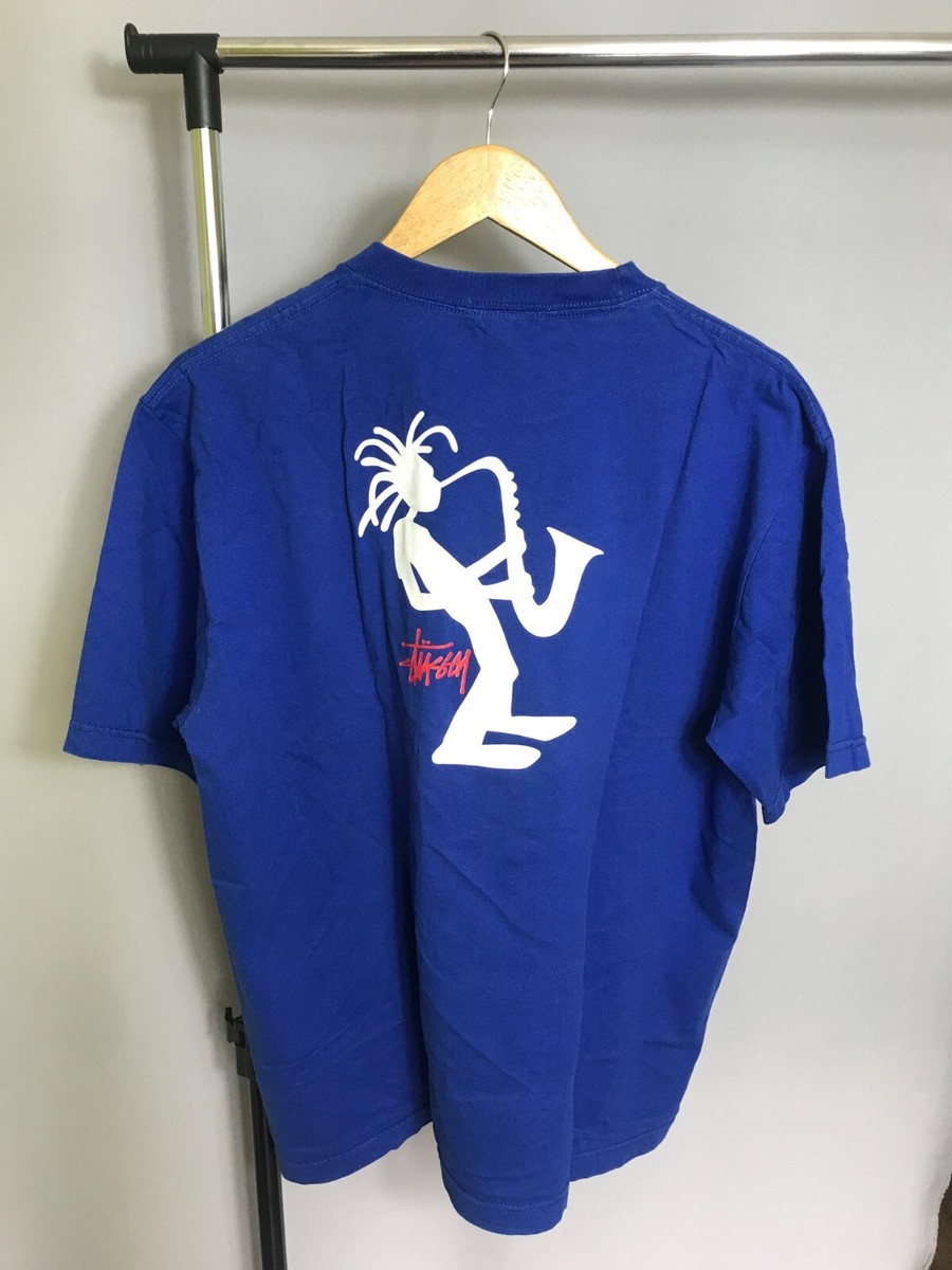 Rare Stussy Outdoor 90s Jazz Man Saxophone Vintage Black T Rare Stussy Outdoor 90s Jazz Man Saxophone Vintage Black T