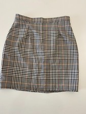 Boohoo Women  s Check Mini Skirt Black White Size 6