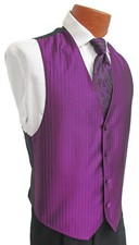 Men's Purple Jean Yves Tuxedo Vest  Choice of Tie Formal Wedding Cruise Prom