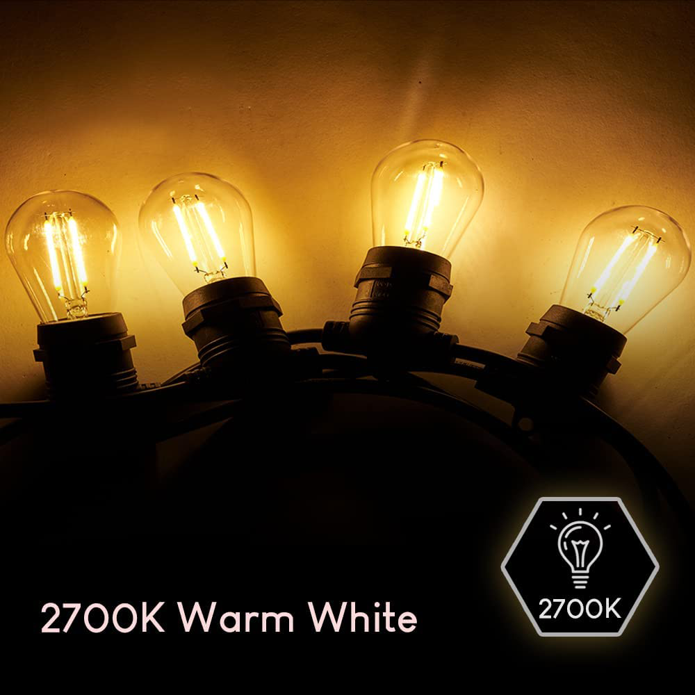 60M LED Festoon Lights Waterproof Outdoor Patio Wedding Party String