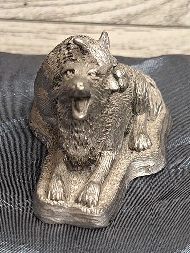 VTG Pewter MINI Figurine LOT, TRAIN, 1980 DUCK, 1996 RICKER WOLF, DOLPHIN FORT - Picture 10 of 24