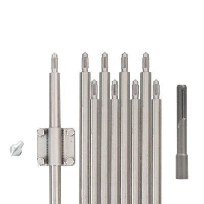 9m Tiefenerder Staberder Set Ø 20mm V4A Edelstahl + SDS Max Schlagkopf + Spitze