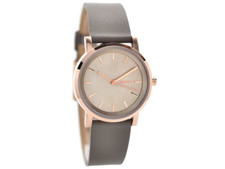 DKNY NY2341 Ladies Soho Rose Gold Plated Grey Leather Strap Watch