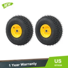 2PCS 15x6.00-6 In Turf Saver Tire & Wheel For Lawn Garden Mower Inflatable Wheel