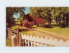 Postcard Wagons Leaving Old Barn Lyndon B. Johnson National Park Texas USA