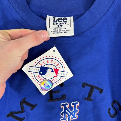 Vintage New York Mets Lee Sport Blue Large Embroidered T
