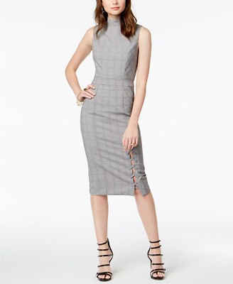 Xoxo Juniors' Lace-Up Midi Dress - Glen Plaid M