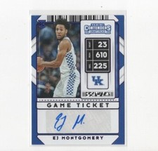 2020 Contenders Draft Picks Purple Game Ticket EJ Montgomery Auto RC #'d 35/99