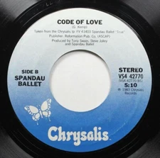 Rock 45 Spandue Callet - Code Of Love / Communication On Chrysalis
