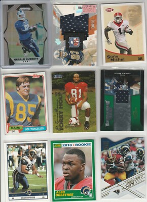 ST. LOUIS RAMS LOT (37) DIFFERENT W/ JERSEY #'D ROOKIES PRIZM COLORS INSERTS 