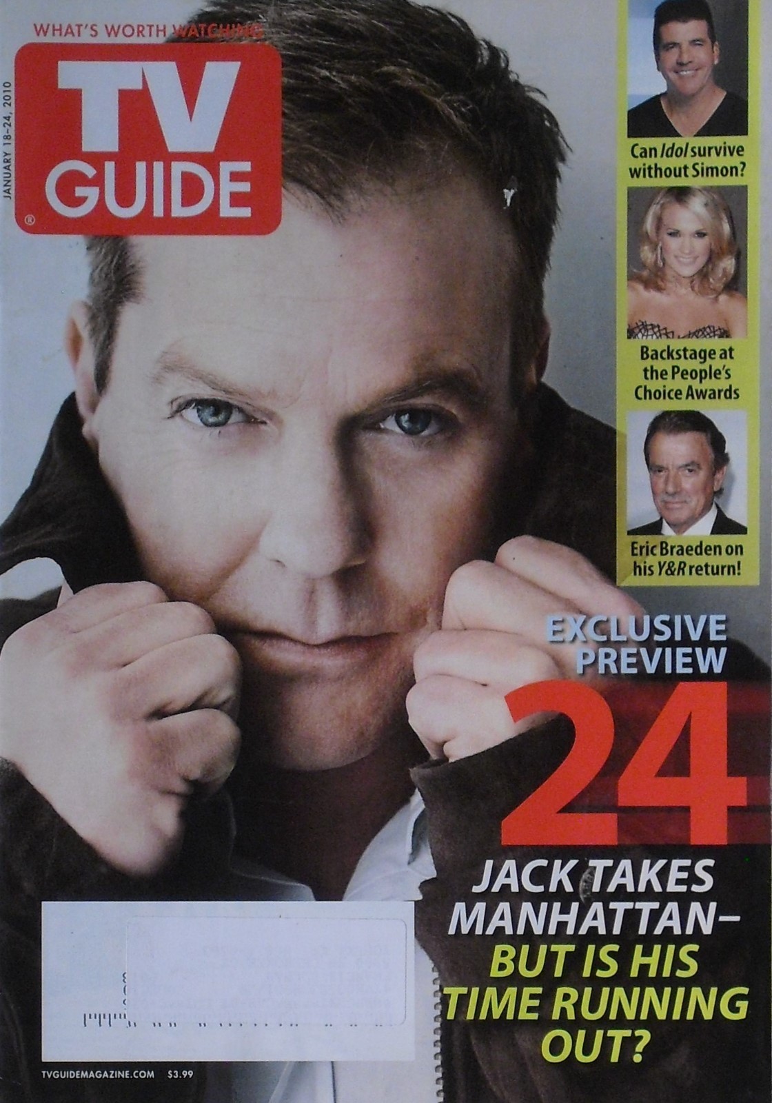 KIEFER SUTHERLAND 24 January 2010 TV GUIDE Magazine EBay Kiefer sutherland 24 january 2010 tv guide magazine ebay