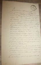 ANTIQUE 1840 WRITING / ACTUM / MANUSCRIPT / WATERMARK