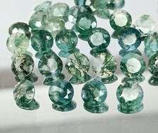 Natural Moss Agate Faceted Round Shape Lot Moss Agate Making For Ring 8x5 MM