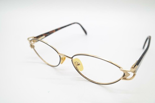 Vintage Zeiss 9405 4200 Gold Schwarz Braun Oval Brille Brillengestell NOS - Picture 3 of 6