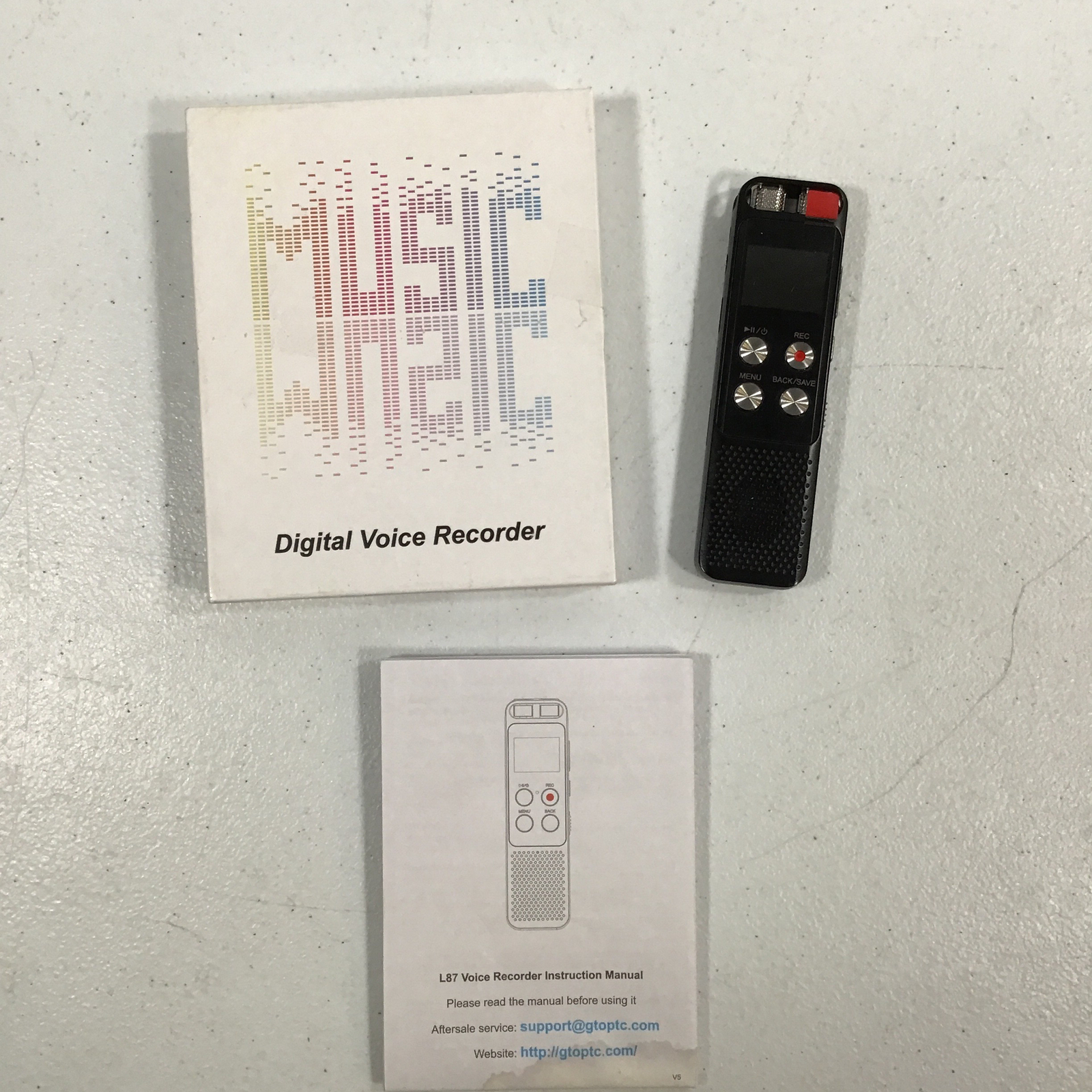 G L87 Black Music Digital Voice Recorder 48GB With Instruction Manual Used