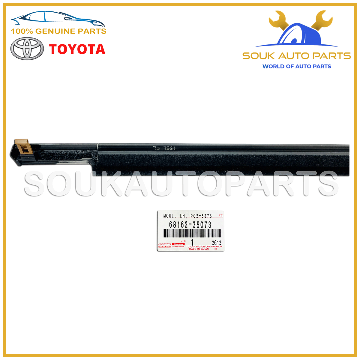 68162-35073 Genuine Toyota WEATHERSTRIP ASSY, FRONT DOOR GLASS