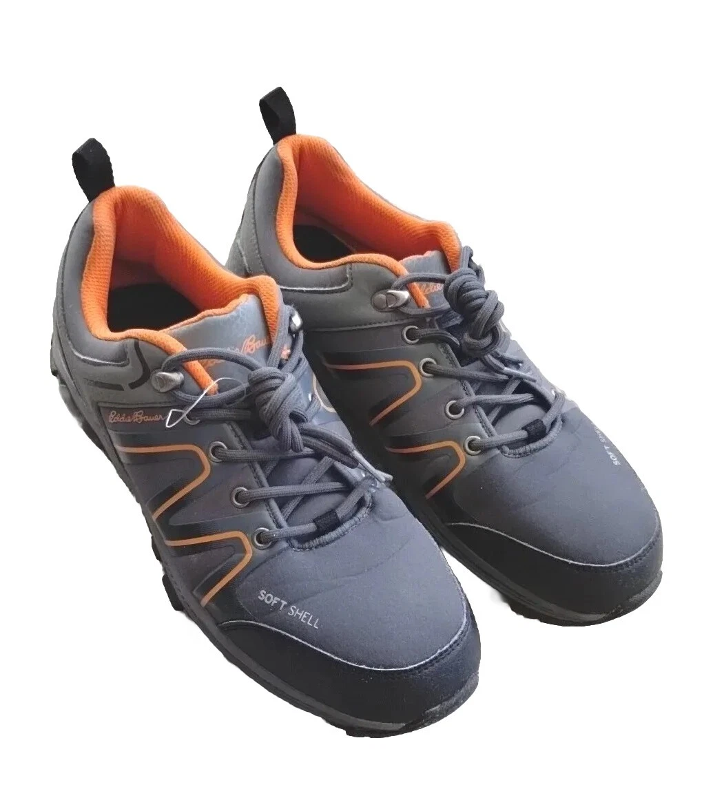 Eddie Bauer Highland Sneakers Low Waterproof Hiking Shoes Size 9 Med Grey/Orange