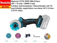 Makita Akku Dmc300Z 18V Lxt FräSer Winkelschleifer 76Mm•20000 U/Min Solo GeräT