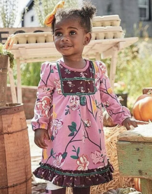 Matilda Jane 18-24 mo Candy Corn Dress Baby Girl New in Bag Pink Floral Fall