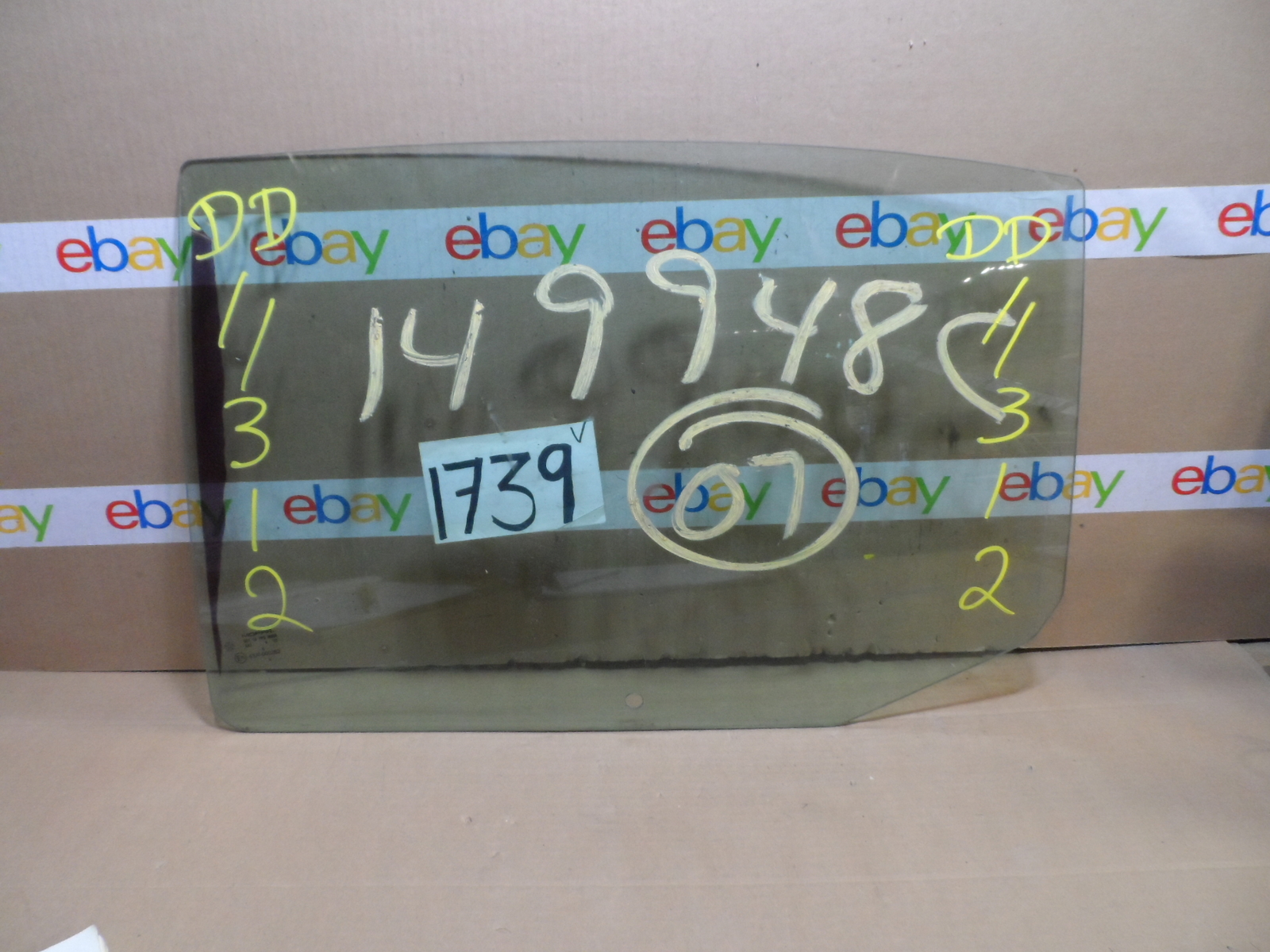 07 - 12 CHRYSLER SEBRING REAR DRIVER Side Door Glass USED 1739-V