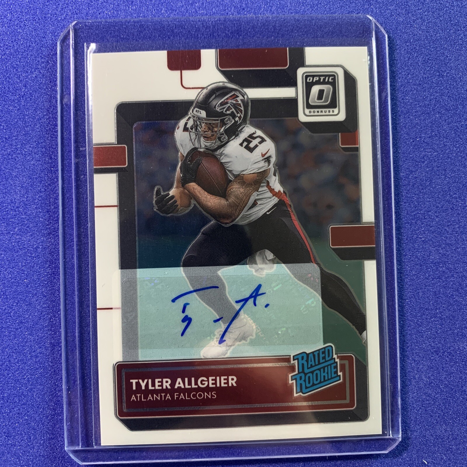 Tyler Allgeier 2022 Panini Donruss Optic Auto SP 90/150 Falcons