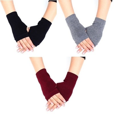 Knit Fingerless Arm Warm Winter Gloves Long Hand Warmer Mittens For Women