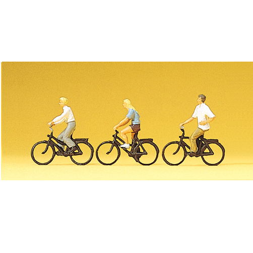 Preiser 10336 Young Cyclists (Set of 3 Bikes with Riders) OO/HO Gauge