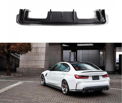 Real Carbon Fiber Rear Bumper Lip Diffuser Spoiler For BMW G80 M3 G82 G83 M4 3D