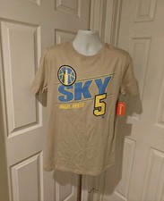 Chicago Sky Angel Reese #5 T-Shirt Women’s Medium Beige WNBA Tee Fan Shirt NWT 