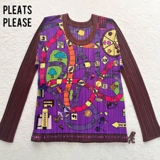 PLEATS PLEASE ISSEY MIYAKE Graphic Map  Board Game Print Top  from japan