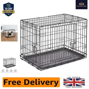 Portable 30-Inch Double Door Dog Crate - Leak-Proof and Safe for Medium Pets